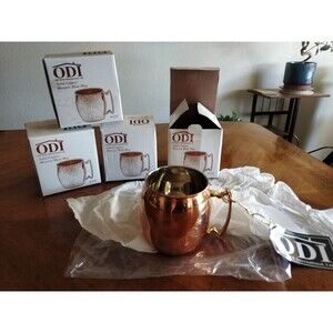 4x ODI Moscow Mule Mug 16oz Solid Copper Nickel Lined #428 India New Old Dutch